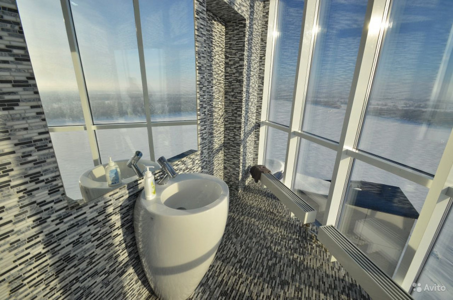 Пентхаус с панорамным видом из туалета.