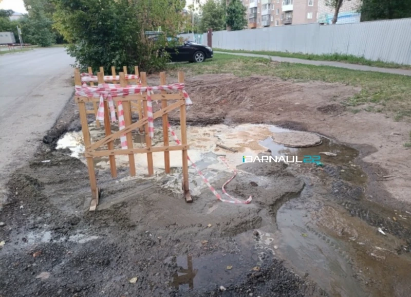 Месяц вода бьет из колодца на парковке в центре Барнаула